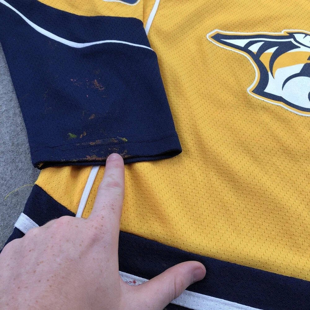 Nashville Predators Jersey Boys Large NHL Hockey Reebok Rinne 35 L/XL